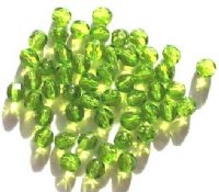 50 6mm Faceted Medium Green Beads